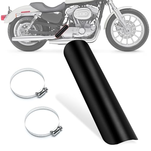 Paracalore Scarico Moto, Universale Protezione Termica per Moto con Acciaio Inox Fascette Scudo Termico di Scarico in Metallo per Maggioranza Collettori di Scarico Moto e Auto, Nero, 1 Pezzi