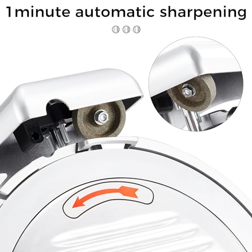 Electric Meat Slicer - 10 Inch Electric Food Slicer With Adjustable Thickness, Stainless Steel Blade, 800W Power, for Home and Commercial Use