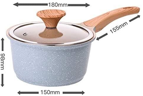 YQBUER Wok Milk Pan Cooking Pot Saucepan Milk and Butter Warmer Nonstick Sauce Pan Small Pot with Lid Milk Pan Sauce Pan - Image 2