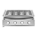 4-Flammen Gasgrill Edelstahl Gasbräter LPG Gastrobräter BBQ Tischgrill mit 4 Brenner Höhenverstellbar Abnehmbarer Gas Grill Rauchfreie Gasgrill Tragbar Gas Grill für Camping, Balkon, Garten