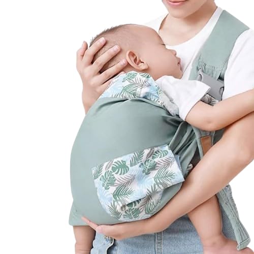 Baby Carrier Multifunctional Portable Baby Sling – Ergonomic Adjustable Cotton Shoulder Carrier for Newborns, Infants & Toddlers (Glass Green)-image-35