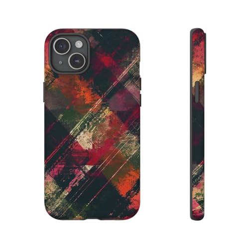 Coque iPhone 15 Plus grunge bordeaux rigide mate