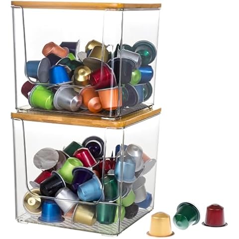 VANZAVANZU 2-Pack Clear Storage Boxes Cover
