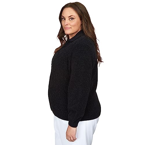 Alfred Dunner Classic Chenille W/Lurix Zippered Cardigan4