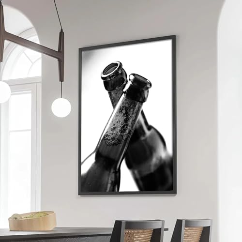 Image murale vin et bière pour habiller un grand mur blanc de salle à manger