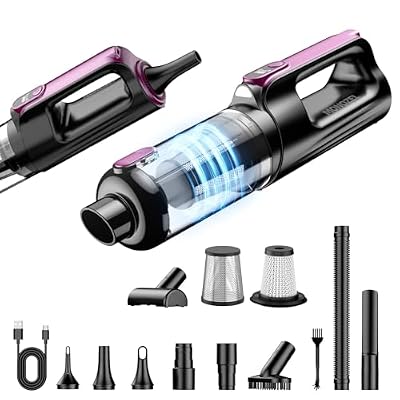 MONOZEL Cordless Handheld Vacuum Cleaner, 18000Pa 2 in 1 Car Vacuum Cleaner&Air Duster, 130W Brushless Motor with 7800mAh Battery, LED Light and Multi-Nozzles, Portable for Car, Home, Office, Pet