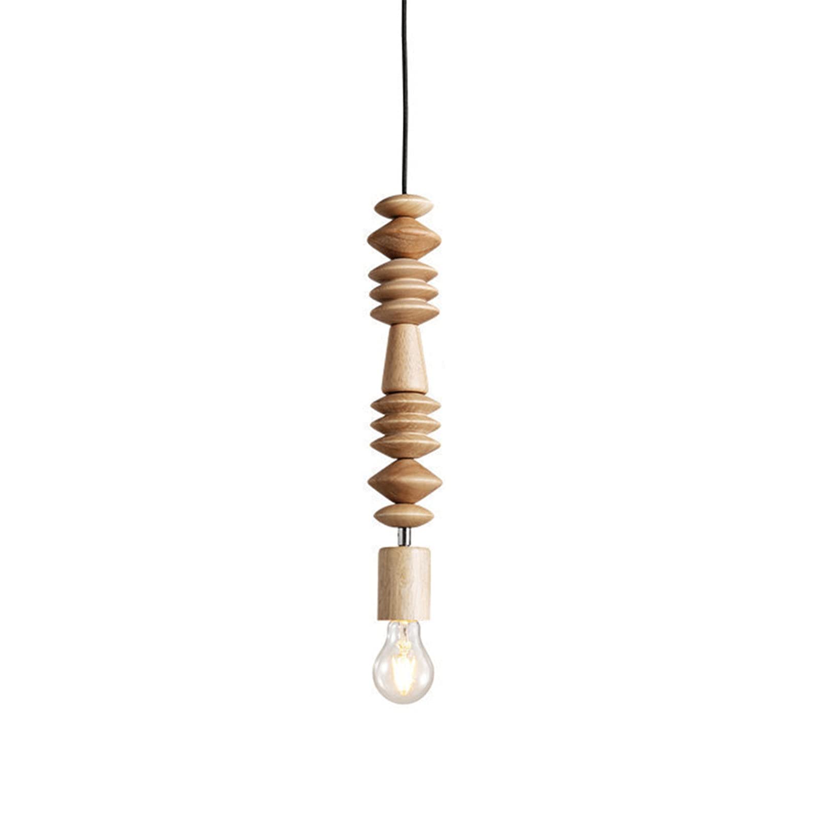 Modern Foyer Chandelier Wood Beads Pendant Light Beaded Swag Hanging Lamp Ceiling Suspension Lighting Fixture for Kitchen Island Bedroom Dining Room Restaurant Bar Cafe Shop Farmhouse Dining Room Ligh