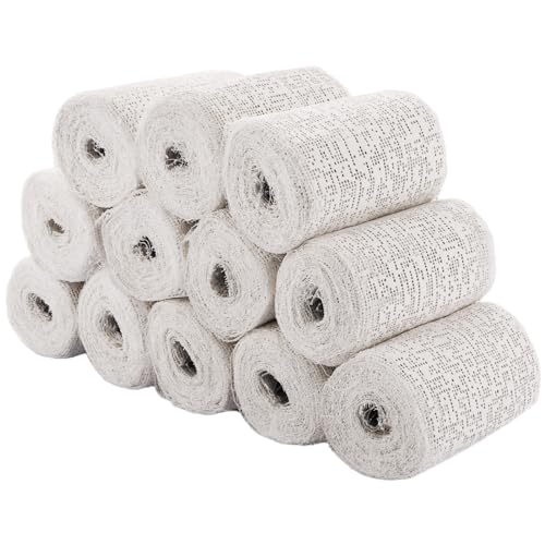 ASelected Plaster Cast Bandage Kit 10 Rolls Plaster of Paris Bandage10X300Cm for Mould and Casting Craft Bandage Rolls White