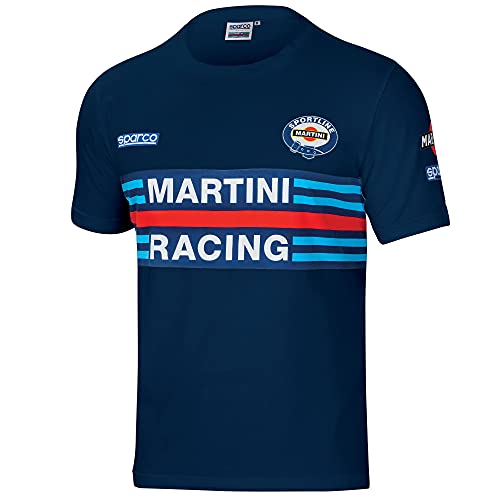 Sparco Camiseta Martini-R XS en Color Azul con Tejido Transpirable de Alta Resistencia