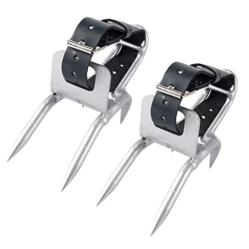 Cakunmik Tree Climbing Spikes Aids Forestry Equipment, Tree Climbing Tools Lumberjack Climbing Spikes Pole Shoes Stainless Steel 304 Hunt Tomb