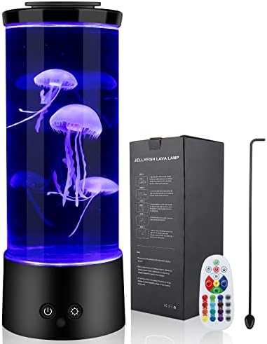 Jellyfish Lava Lamp,16 Color Changing Lights Jellyfish Lamp, Jellyfish Aquarium Light,Jelly Fish Light Tank Night Light, Mood lamp,Table Lamp for Bedroom,Gift for Big Lava Lamps for Adults and Kids