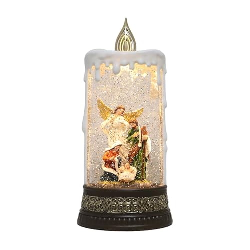 LOVIVER Weihnachtskrippe mit Schneekugel, Weihnachtsdeko,...