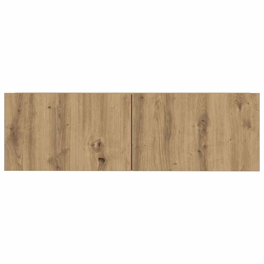 TV-Möbel-Set, 5-teilig, Eiche | Spanplatte, praktische Tür, großer Raum, 30,5 x 30 x 110 cm, 100 x 30 x 30 cm