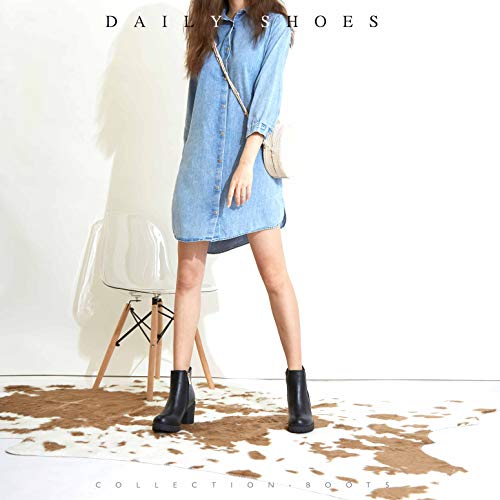 image for DailyShoes Chelsea Boots Women Elastic Panel Chunky Heel Boot Chunk Hi