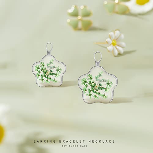 Mesarch 20Pieces Mix Colors Dried Flower Tree Pendants Plant Flower Charms Lacework Transparent Resin Beads Charms For Diy Necklace Earrings Anklet Jewelry Making #TOP6