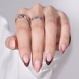 Almond Press On Nails - BTArtbox French Tip Press On Nails, Supremely Fit & Natural Glue On Nails wi