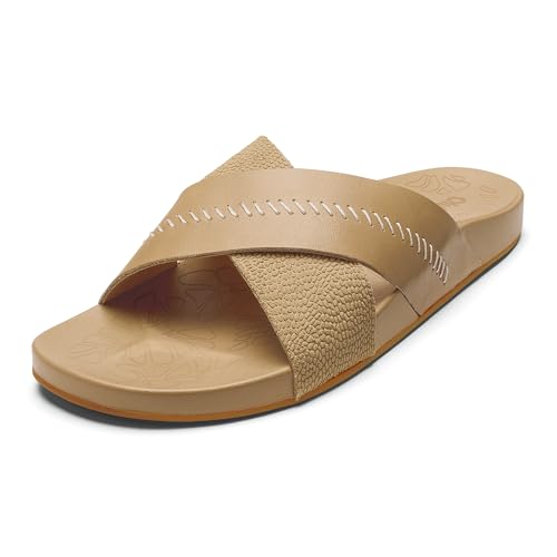 Image of OluKai Kipe'a Olu Women's Slide Sandal, Premium Leather, Relaxed & Dressy Design For Any Occasion, All-Day Comfort & Fit