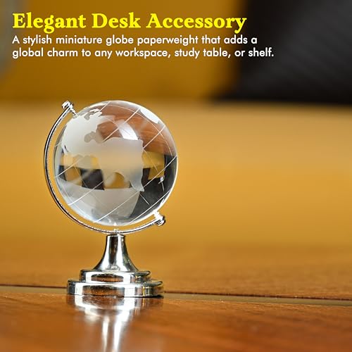 Image of ZAICUS Crystal Ball Showpiece with Stand for Office Desk, Home Decor, Tabletop | Glass Sphere Gift for Boss, Friends, Students | Vastu Decorative Showpiece for Good Luck, Success & Positive Energy