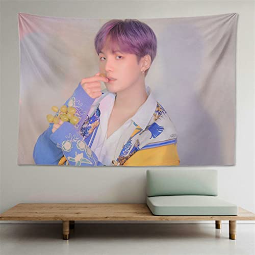 BTS Mercancía K-pop BTS Jimin Jung Kook Suga J-Hope Jin V RM Tapiz de colgantes de pared de arte - Tapestry for Bedroom - Decoración de la habitación hippie de tapiz de pared indie EJÉRCITO Regalo cal Cover