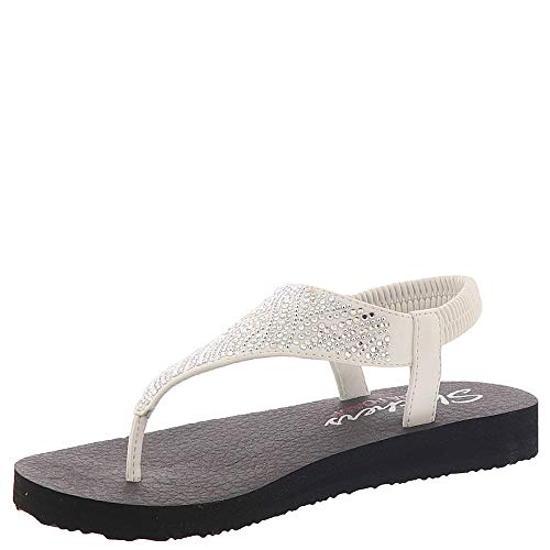 Skechers Women's Meditation New Moon Slingback Flip-Flop, White, 8 M US