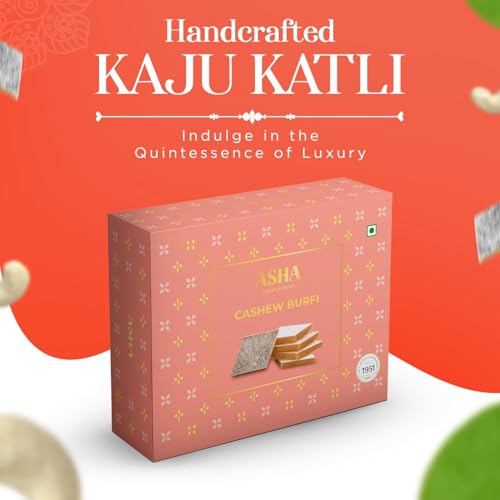 Image of ASHA SWEETS Premium Handcrafted Kaju Katli (Pack of 20 x 250gm)|Authentic Indian Cashew Barfi Made With Fresh Cashew| Exclusive Sweets Gift Box For Any Occasion and Celebration |Delicious & Healthy Sweet