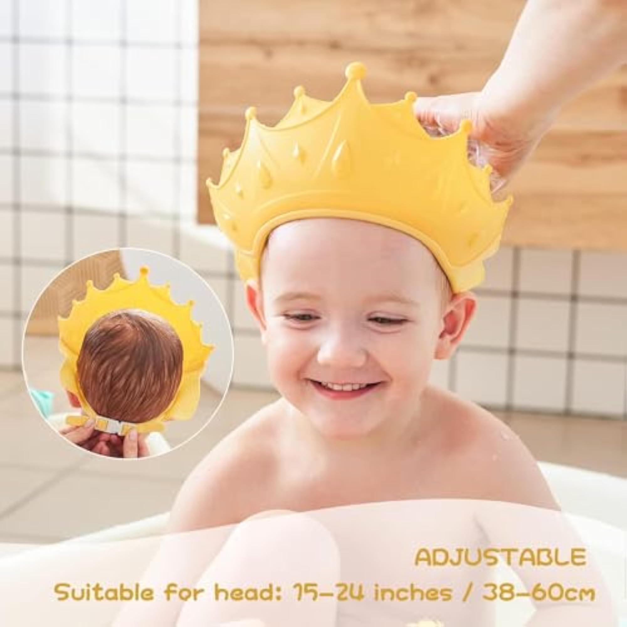 Adjustable Baby Bath Shower Cap, Waterproof Shampoo Hat