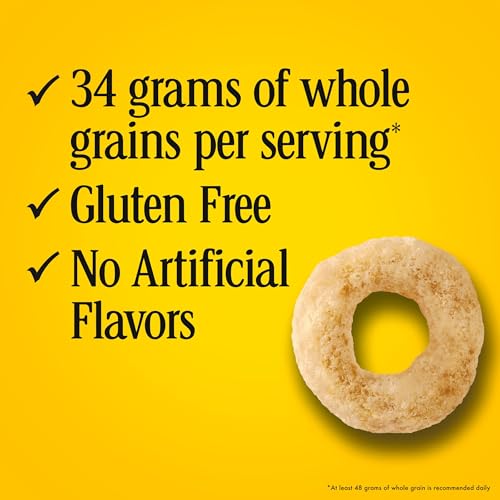 Image of Cheerios Whole Grain Oats Gluten-Free Breakfast Cereal, 2.2 oz Pouch (Pack of 5)