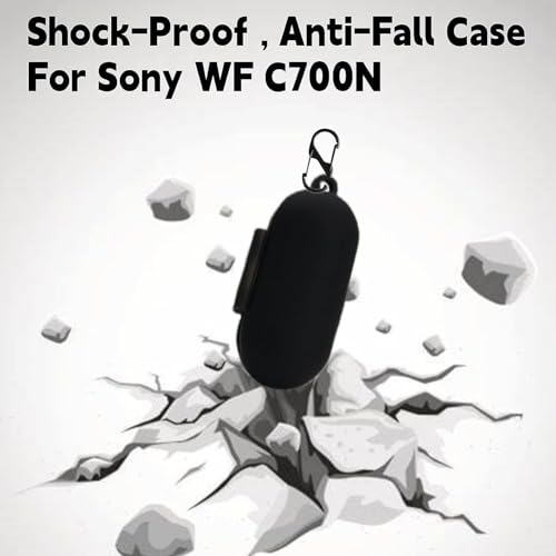 Image of Silicone Cover Compatible with Sony WF-C700N Earbuds Cover, Soft, Shockproof (Fits only Sony WF-C700N case, Bluetooth Earbuds & Charging case not Included) - Black