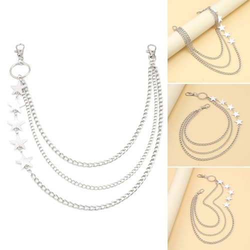 Metallic Star Waist Chain Female Pants Charm Chain Girl Tassels Body Aesthetic Pants Casual Wallet Belt For Jeans2