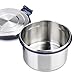 LunchBots Stainless Steel Salad Bowl with Click On Lid Lunch Containers for Adults and Children Reusable Lunch Container with a 6 Cup Capacity - 48oz, Navy Blue Lid