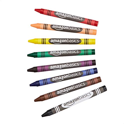 Amazon Basics Washable Crayons - 8 Assorted Colors, 6-Pack #TOP1
