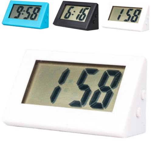 Small Digital Travel Clock, Simple Operation, Easy to Read, Digital Clock for Bedside Travel (White)