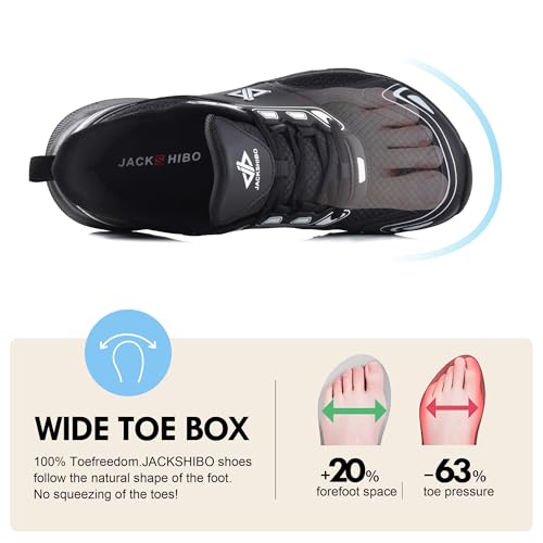 JACKSHIBO Wide Toe Box Shoes for Men Arch Support Slip On Shoes Wide Width Sneakers for Running Walking Athletic Tennis Orthopedic Plantar Fasciitis Workout with Thick Cushioned Zero Drop4