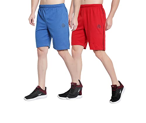 Image of DIA A DIA Men's Cotton Shorts with Zipper Pockets - Elastic Waist with Drawstring, Comfortable Casual & Gym Shorts for Men, Sizes M to 5XL (28-46 Inch Waist), Plus Sizes