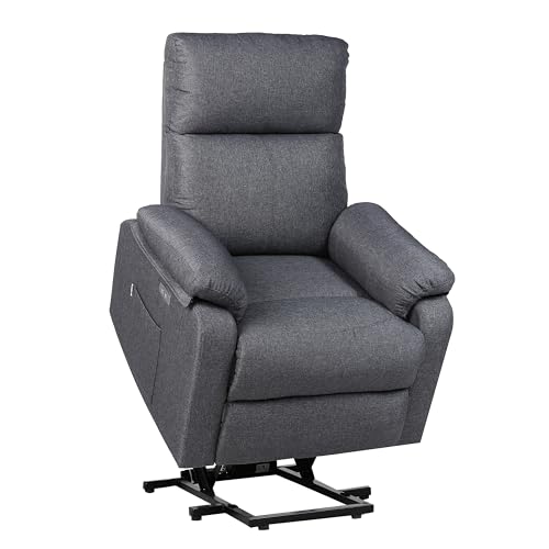 ECODE® Sillón Reclinable Eléctrico de Tela con Levantapersonas, Reposabrazos Lavables, Sistema Pared Cero, Calor y USB de Carga - Comodidad para Personas Mayores en Salones o Espacios Reducidos