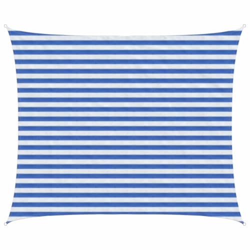 Voile d'ombrage pour jardin et terrasse bleu et blanc 2,5x3 m