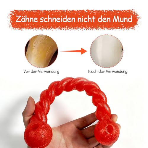 2 Stück Hundespielzeug für Zähne, Hundespielzeug Gummi, Kauknochen Welpen, Kauspielzeug Hund Gummispirale für Hunde Interaktiv Kleine, Mittelgroße und Große Hunde, Für Zahnfleisch assieren,18cm+28cm