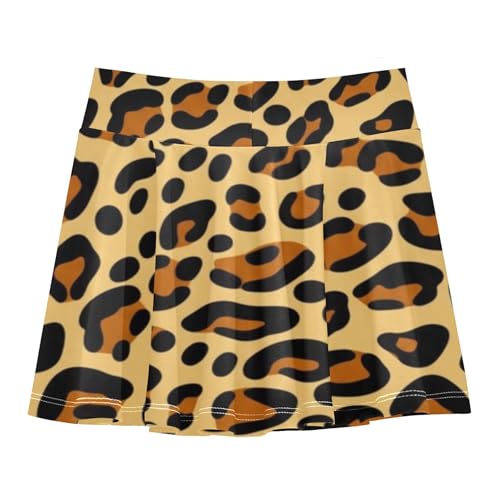 Girls Skorts Athletic Shorts Leopard Print Tan Toddler Tennis Skirts Purple Pleated 3t2