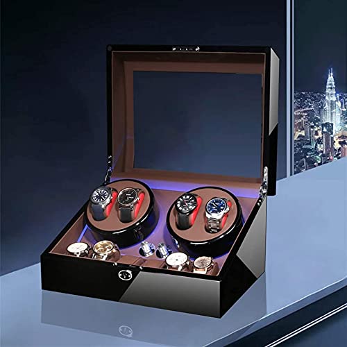 Rotor para relojes automáticos: organizador de lujo para 6 piezas con acabado de pintura de piano 7
