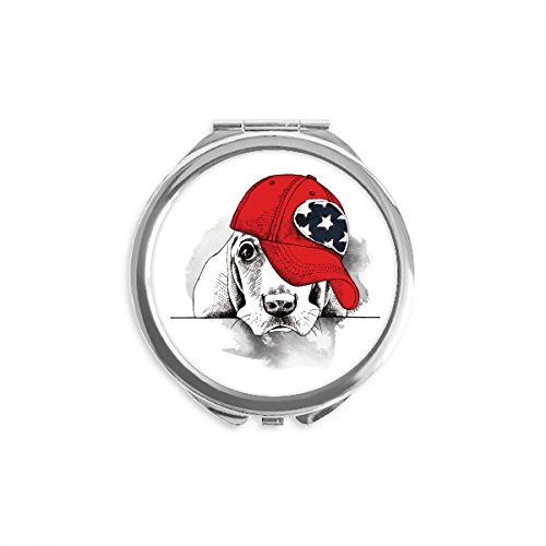 Miroir illustration de chien aquarelle maquillage de poche idée cadeau anniversaire