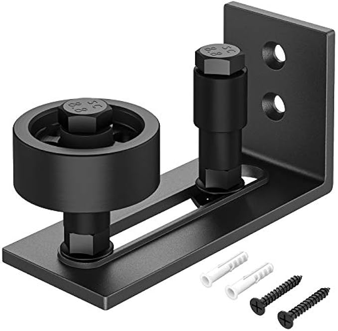 HomLxclx Heavy Duty Sliding Barn Door Floor Guide, Adjustable Roller, Wall Mount System, Flush Bottom Design, Barn Door Panel Non-Damage(8 in 1)