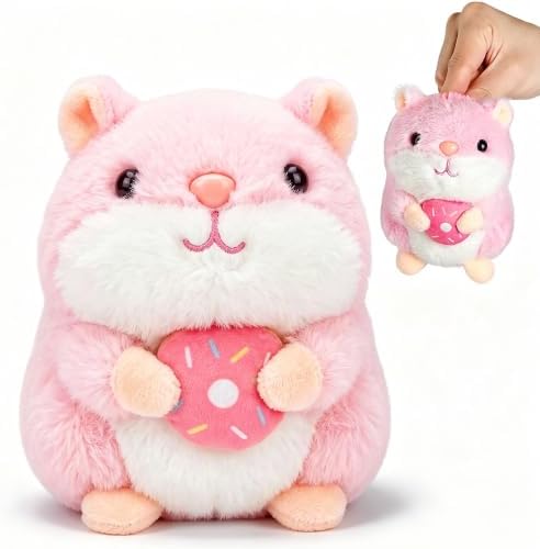JIAHO 4.13" Hamster Kawaii Plushies for Girls – Valentines Day Stuffed Animals Cute Stuffed Animal, Small Stuffed Animals Plush Keychain, Stuffed Animal Keychain for Kids Backpack (Pink) image 5