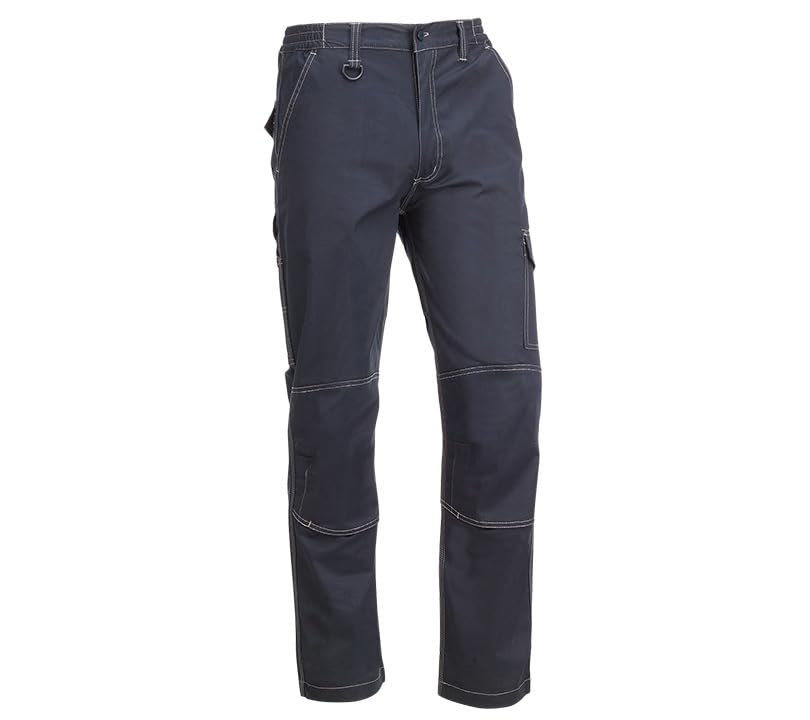 Pantalon multipoches Juba marine 3XL en coton majoritaire flex light