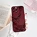 NITITOP Compatible with iPhone 14 Pro Max Case Cute Aesthetic Butterfly Pattern for Women Girls Soft TPU Shockproof Stylish Full Camera Protective Phone Cover - Wine Red