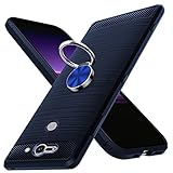 DUTZNZ 対応 Xperia XZ2 Compact 用の ケース リング付き 耐衝撃 シリコン tpu 薄型 柔軟 衝撃吸収 保護カバー 黄変防止 指紋防止 軽量 耐久性 専用カバー ブルー 青R0105-44