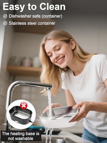 Image of 80W Electric Lunch Box for Adults, 1.5L Stainless Steel Food Warmer Lunchbox, 12V /24V /110V Portable Heated Lunch Box for Car /Truck /Office, Leak-Proof, Dishwasher-Safe with Fork & Spoon (Black)