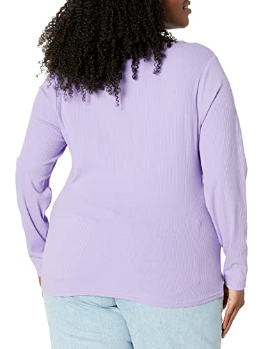 Image of Amazon Essentials Women's Slim-Fit Long Sleeve V-Neck Knit Rib Shirts, Pack of 2
