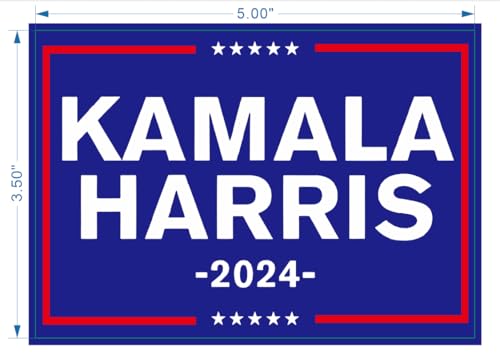 Image of 10 Pack Kamala Harris for President Car Sticker - 5 x 3.5 Inches - Presidential Campaign Vinyl Decal Bumper Sticker, Political Support, Waterproof, Ideal for Cars, Laptops, Window (Harris 2024 Blue)