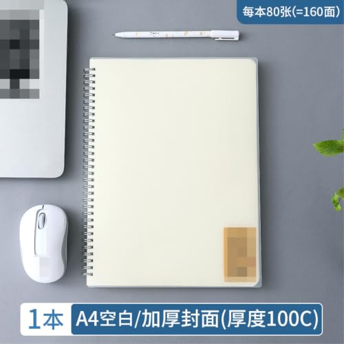 Bloc-notes A4 vierge à spirale avec couverture rigide 100 C anti-cornes - 2