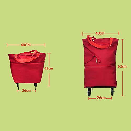 ArtsPavilion Faltbare Trolley Taschen Faltende Einkaufstasche mit Rädern Faltbarer Einkaufswagen Wiederverwendbare Einkaufstaschen Einkaufswagen Tasche auf Rädern Gray – Bild 3
